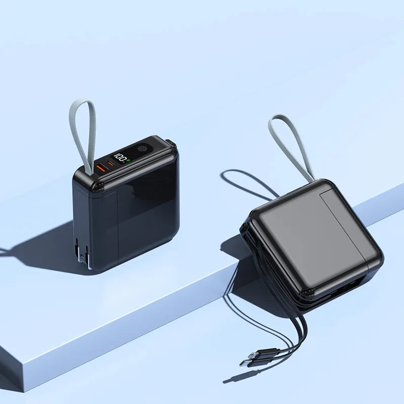 Powerbank 15000mAh mit Kabel und Schnellladefunktion