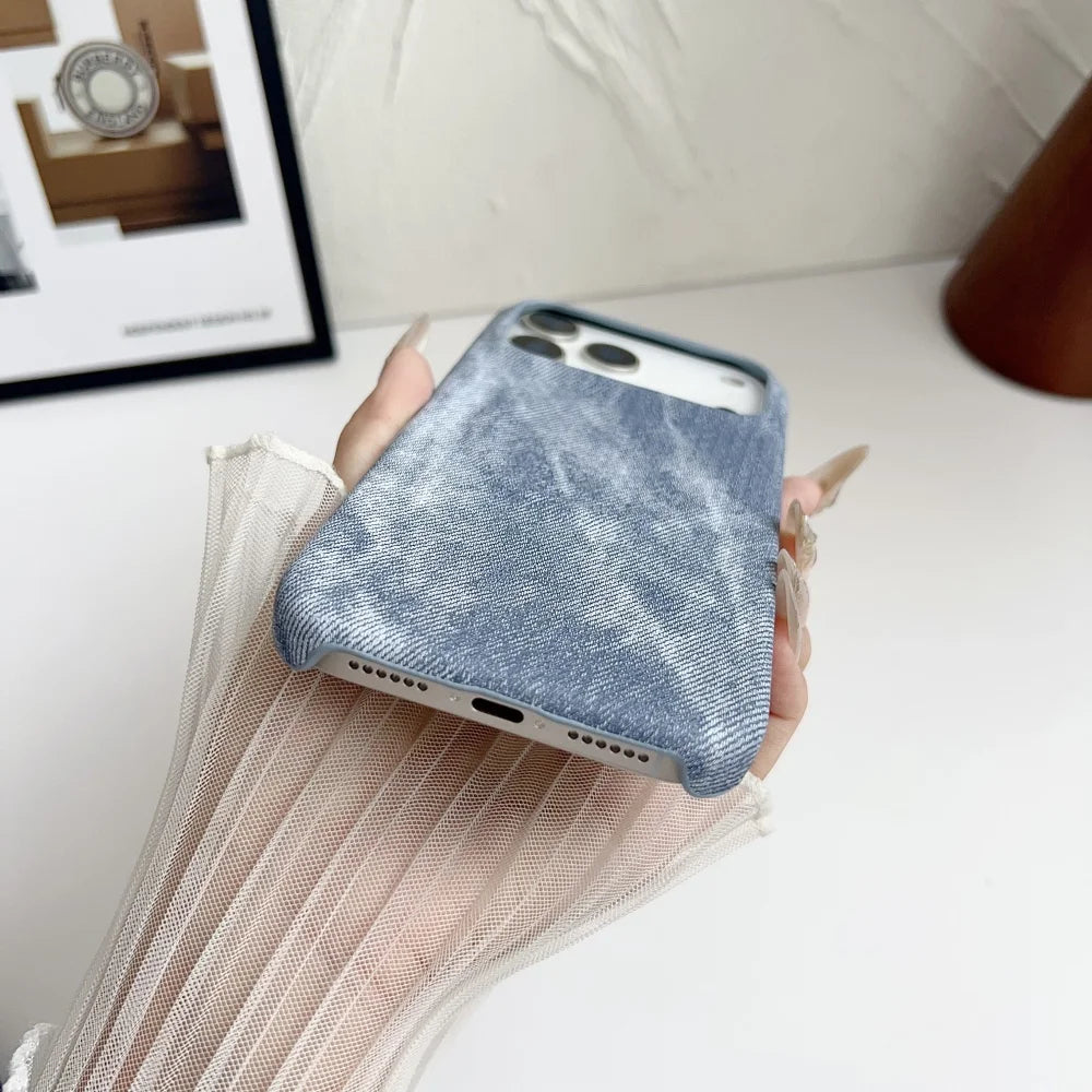 Fashionable denim leather Magsafe magnetic phone case
