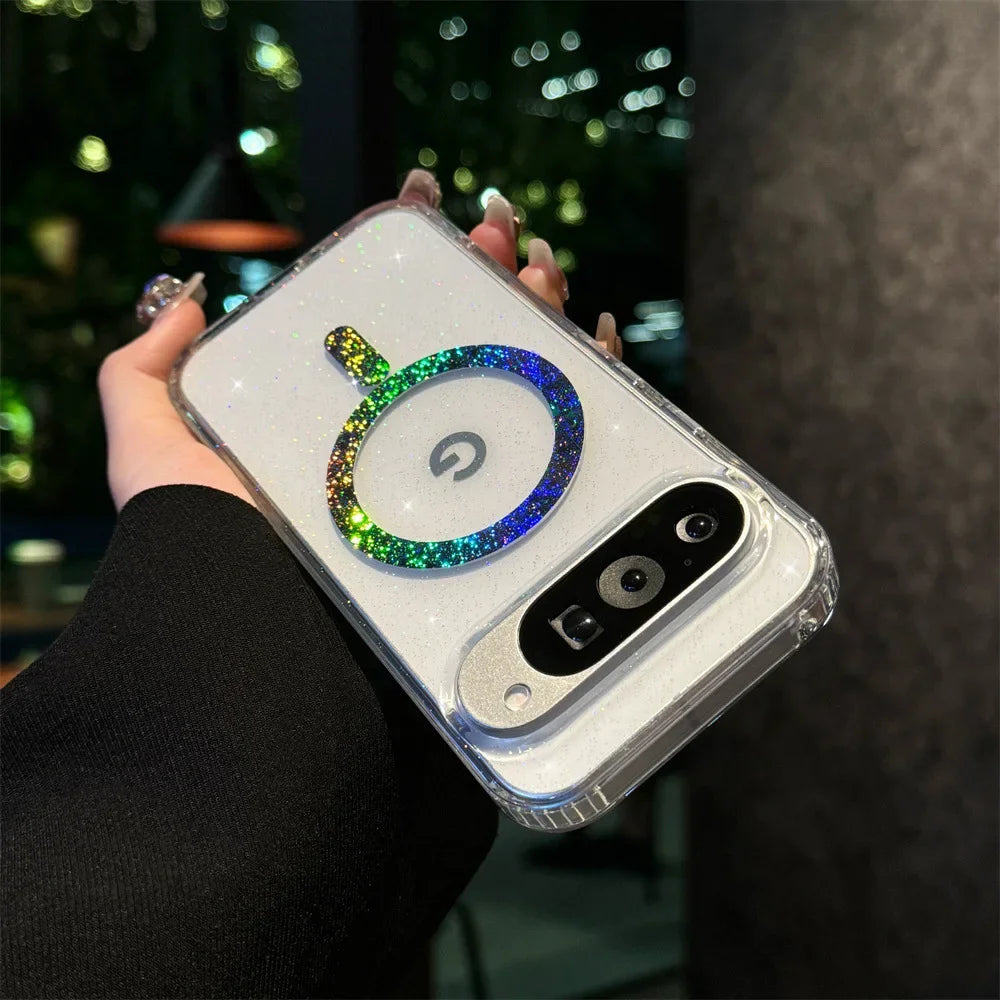 Transparente Glitzer Hülle für Google Pixel 10 Pro
