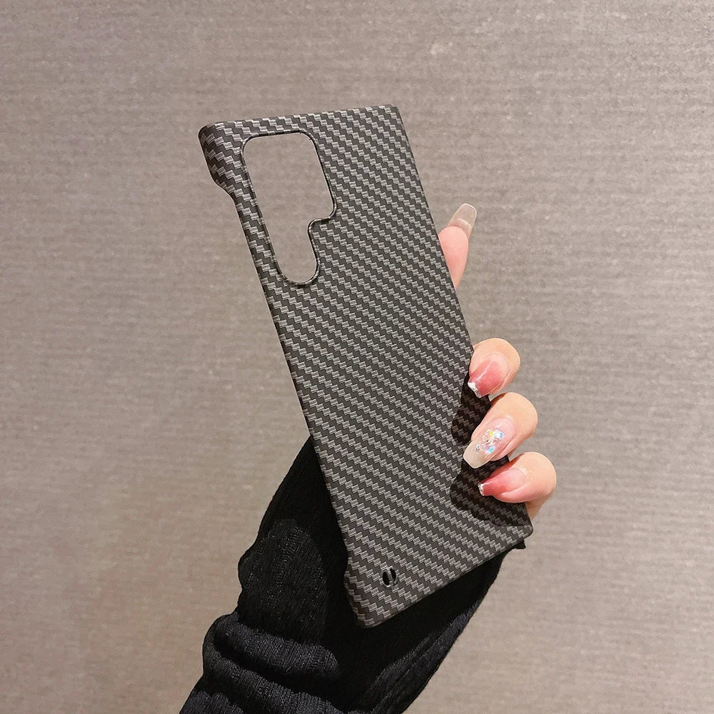 Rahmenlose Carbon-Textur Hülle für Galaxy S24 Ultra