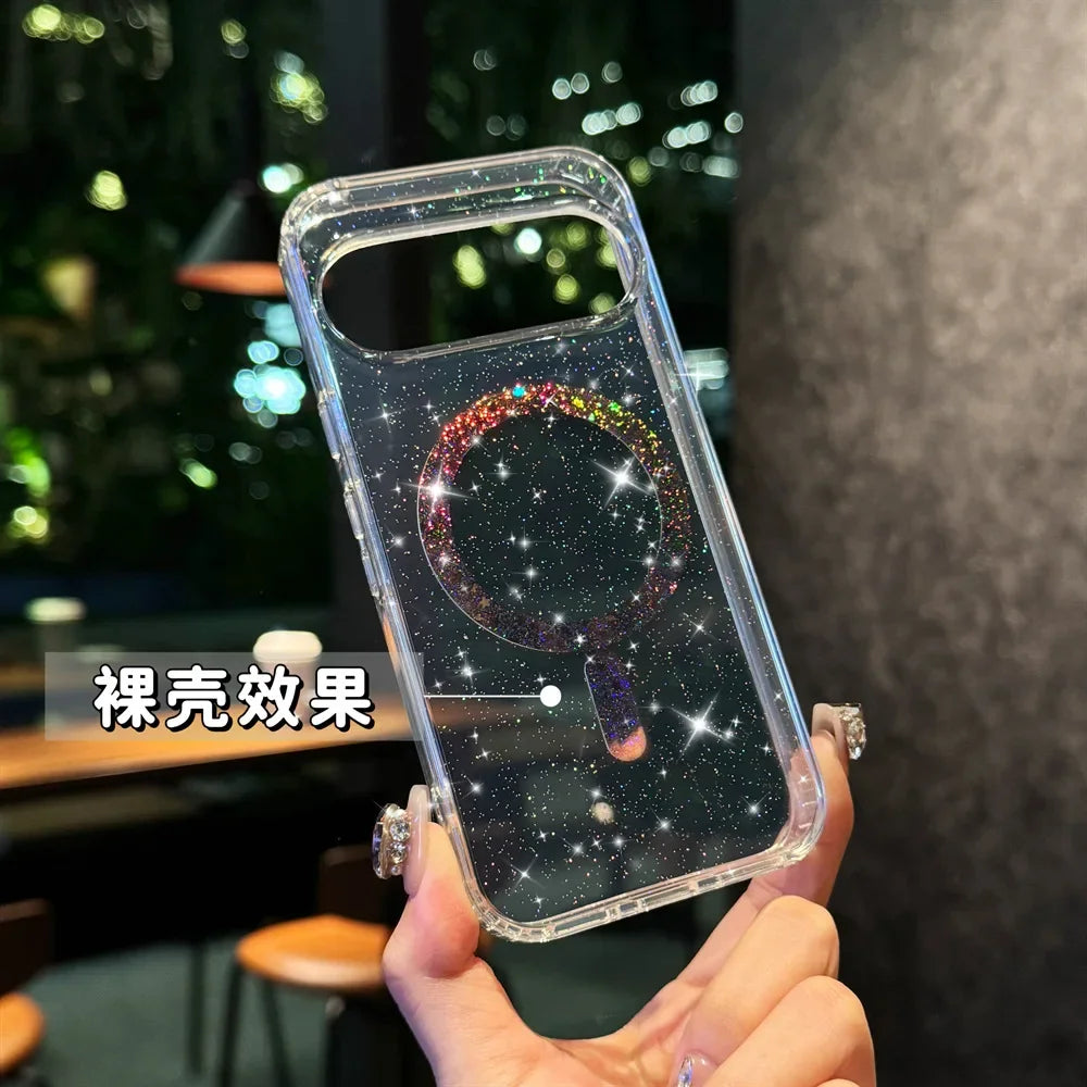 Transparente Glitzer Hülle für Google Pixel 10 Pro