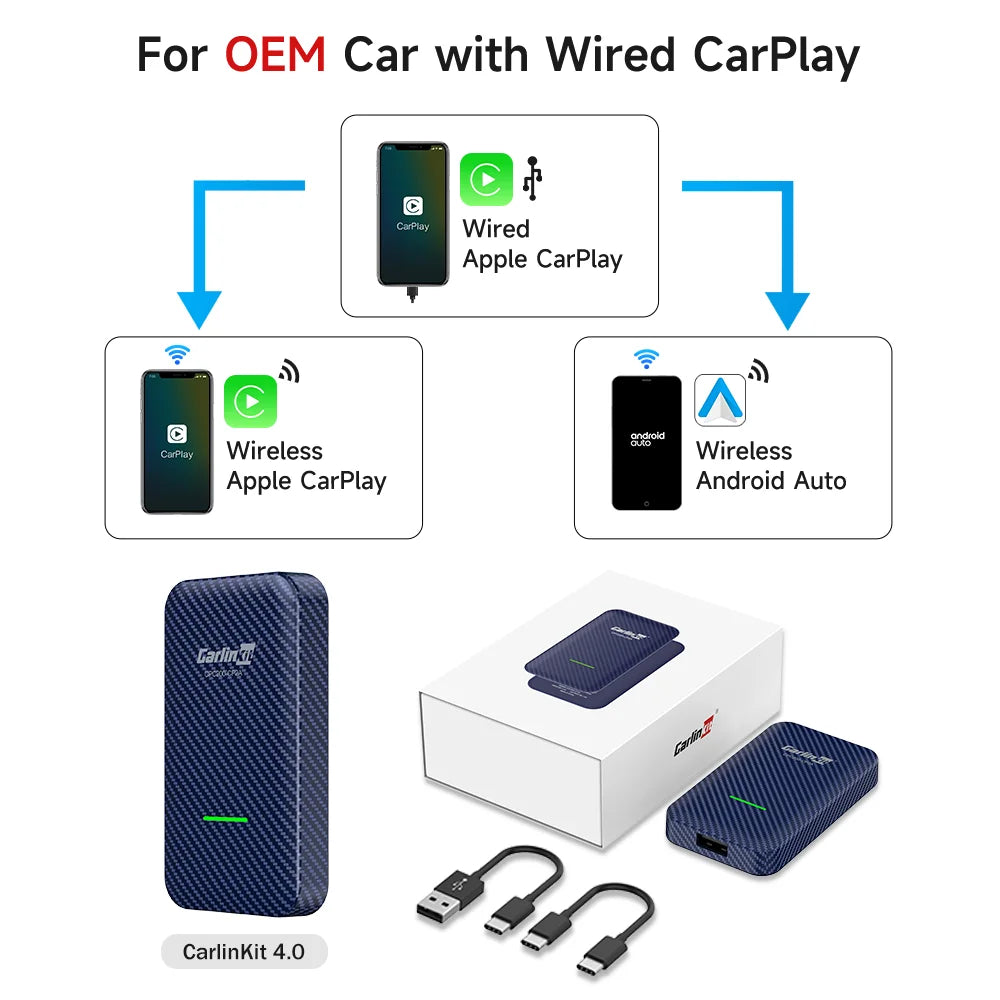 CarlinKit 5.0 & 4.0 Wireless CarPlay Android Auto