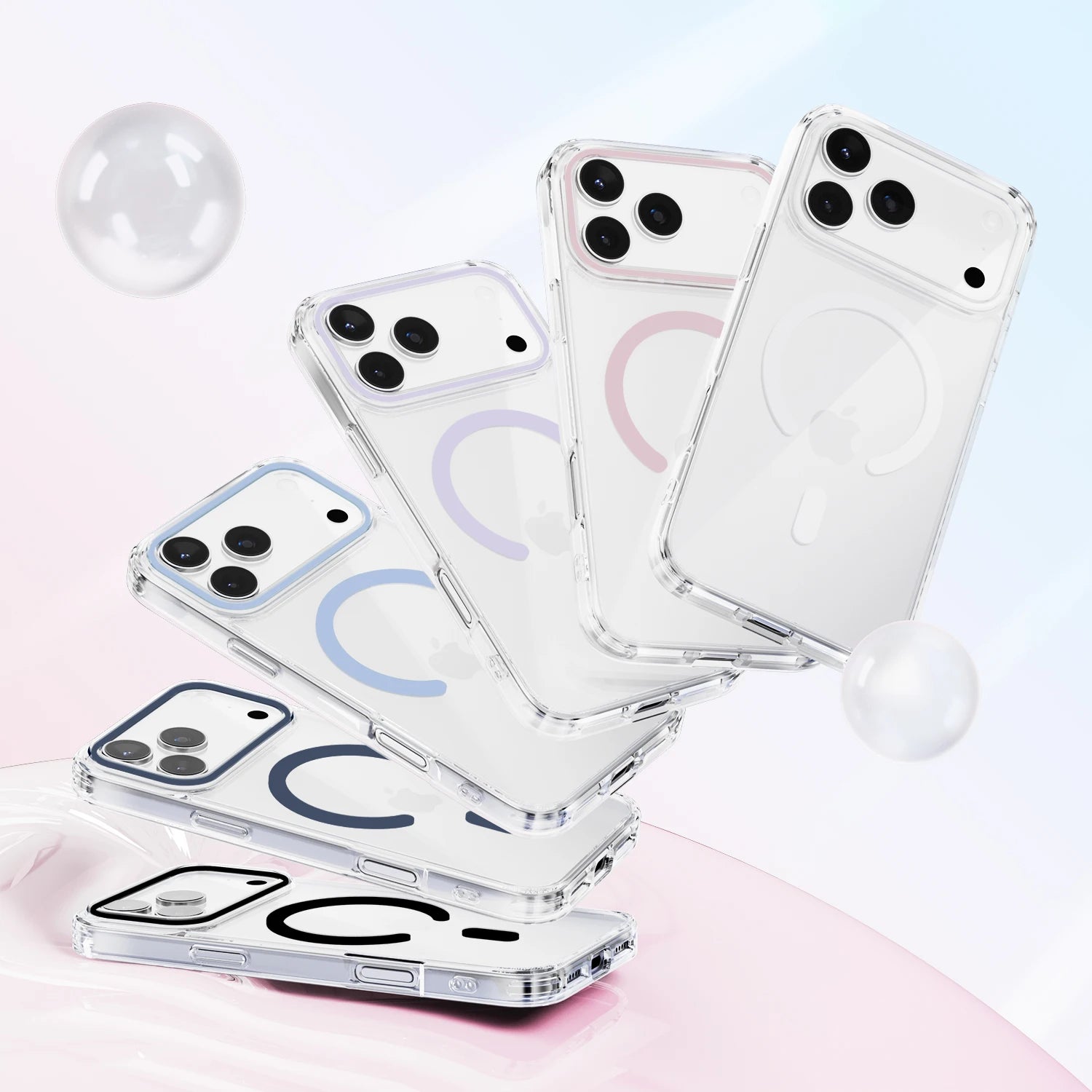 Schutzhülle für iPhone 17 – transparent, kratzfest, Magsafe