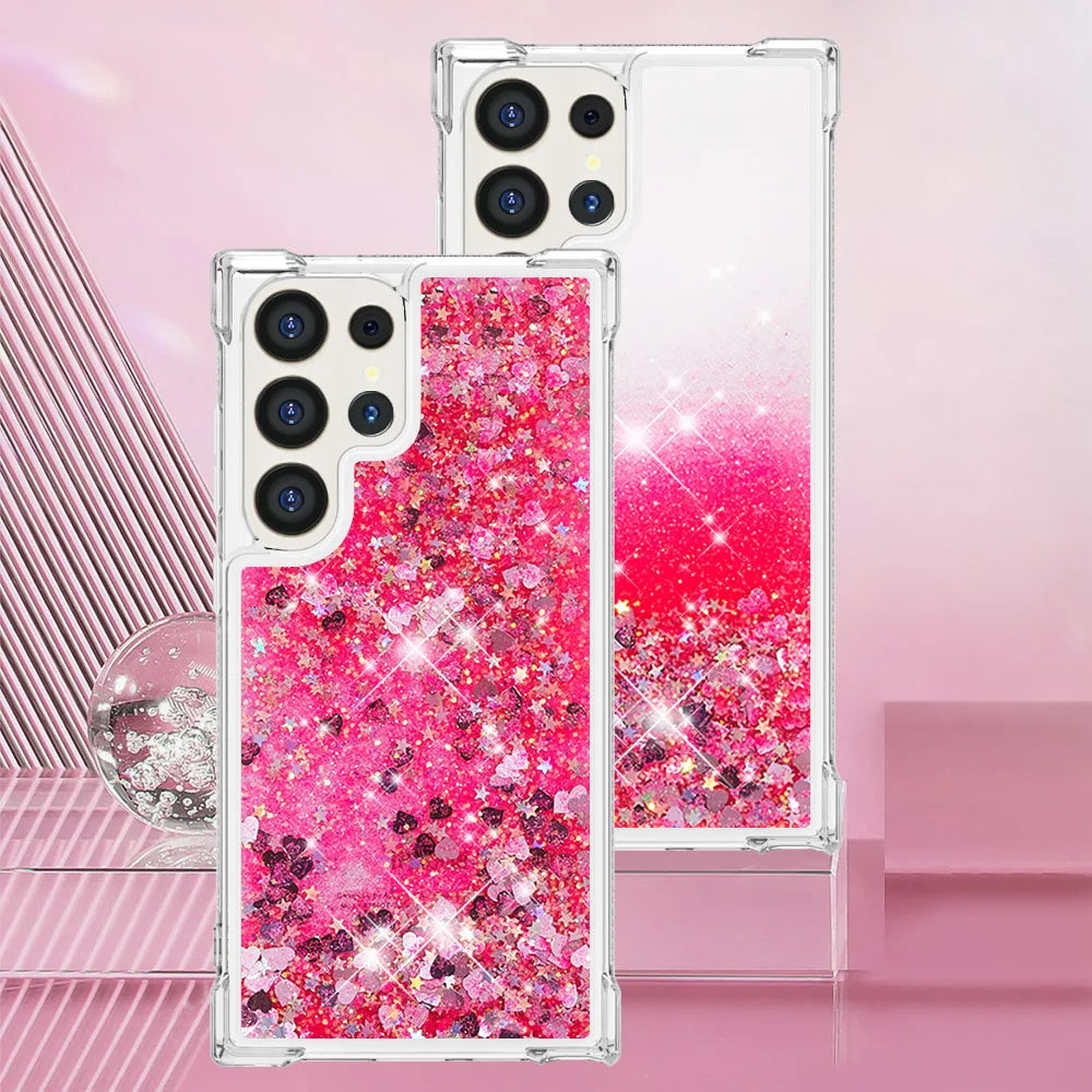 Glitzer Flüssig Hülle für Galaxy S21 bis S25