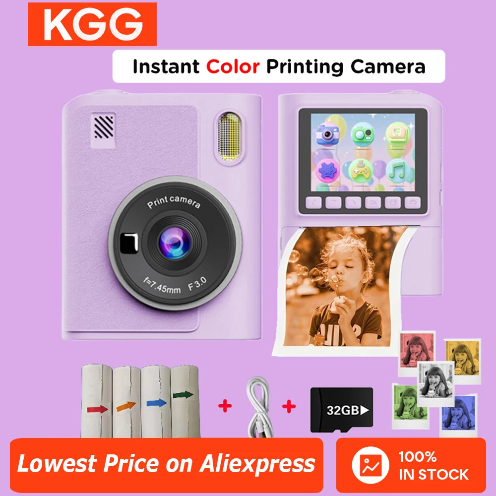 Kinder-Sofortdruckkamera mit Farbfilter und Spaß