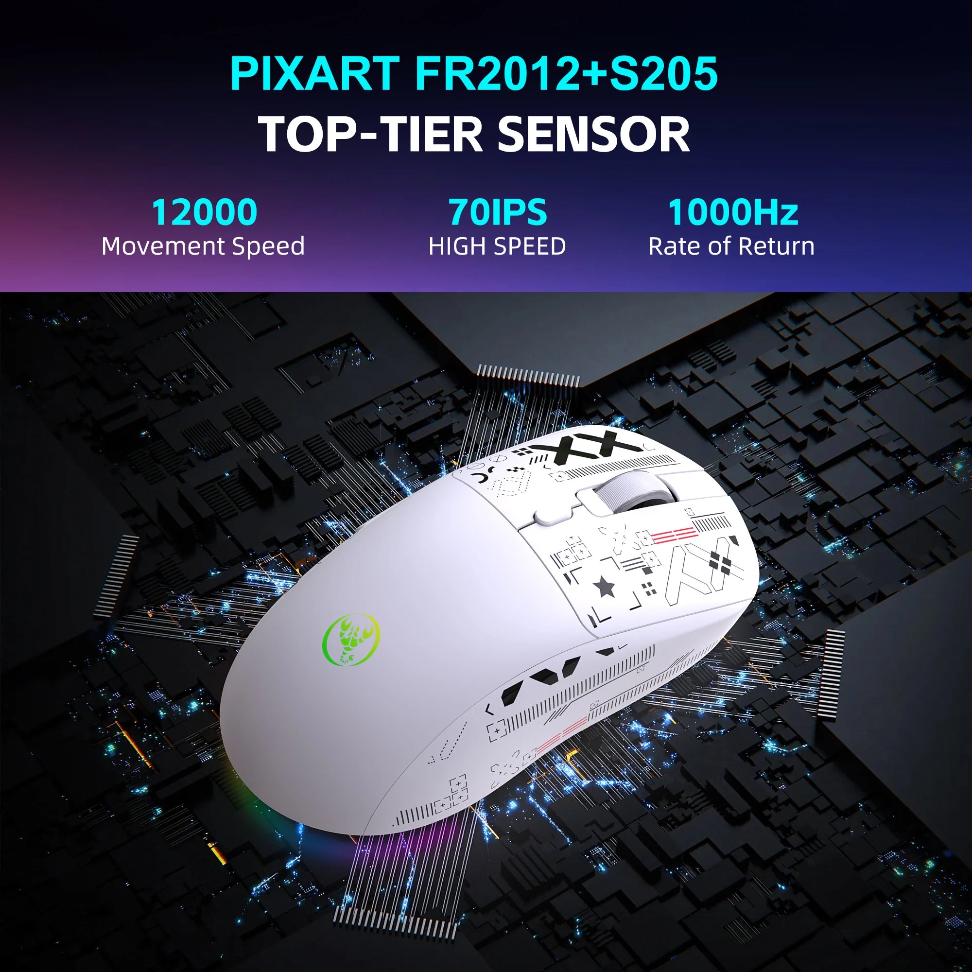 Kabellose RGB Gaming-Maus mit Magnet-Ladestation