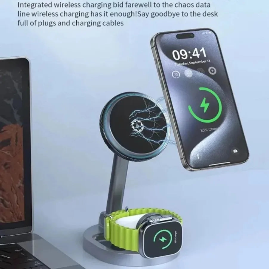 3-in-1 Qi2 Magnetisches Kühlladegerät für iPhone & Watch