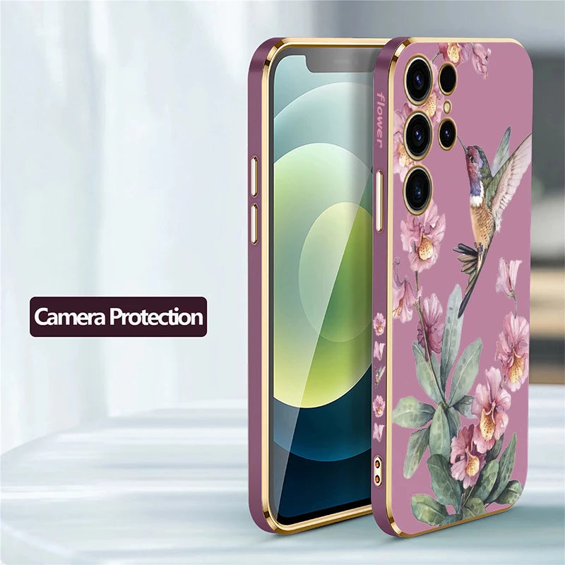 Blumen Vogel Hülle für Samsung S25 Ultra 5G