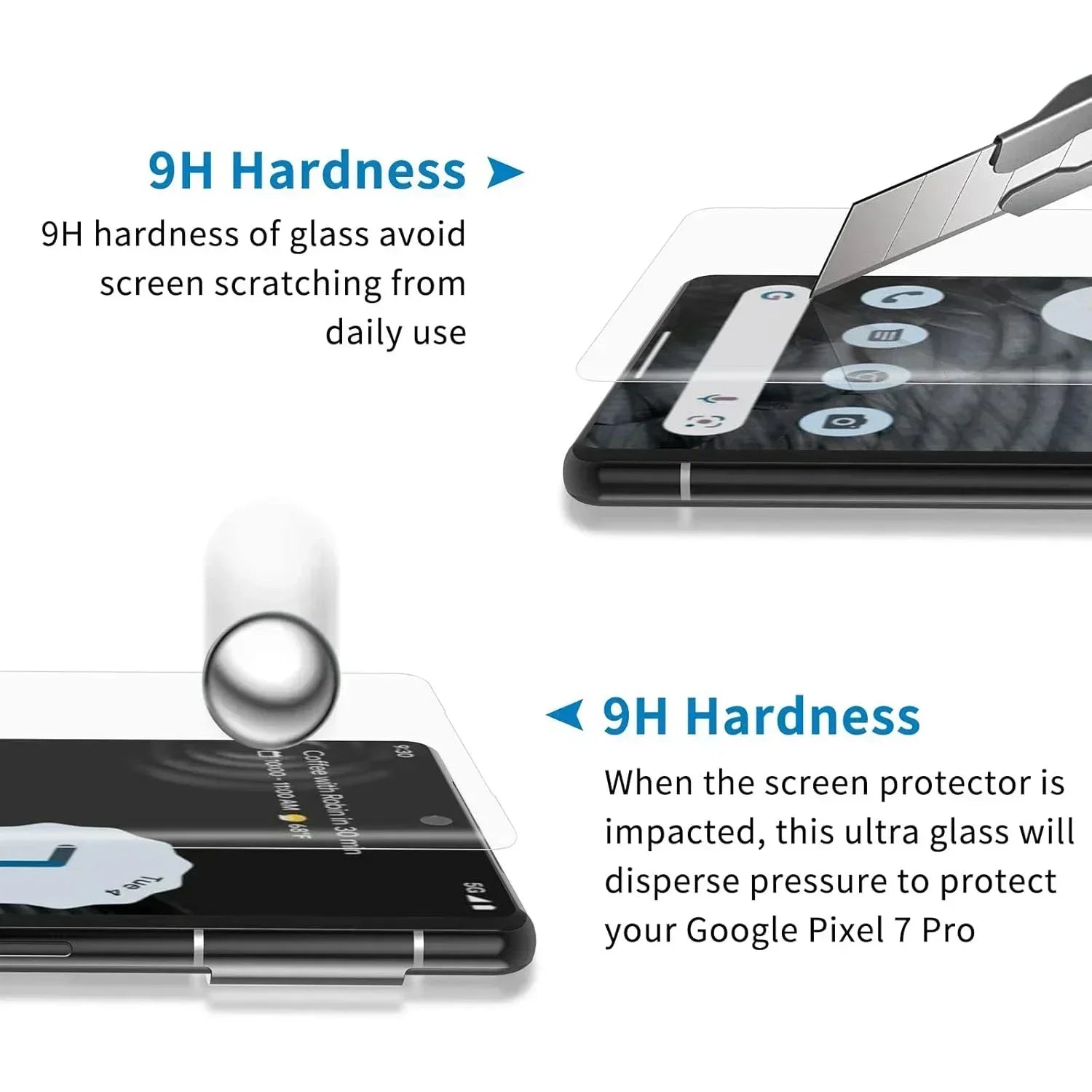 3D-UV-Glasfolie für Google Pixel 6-8 Pro