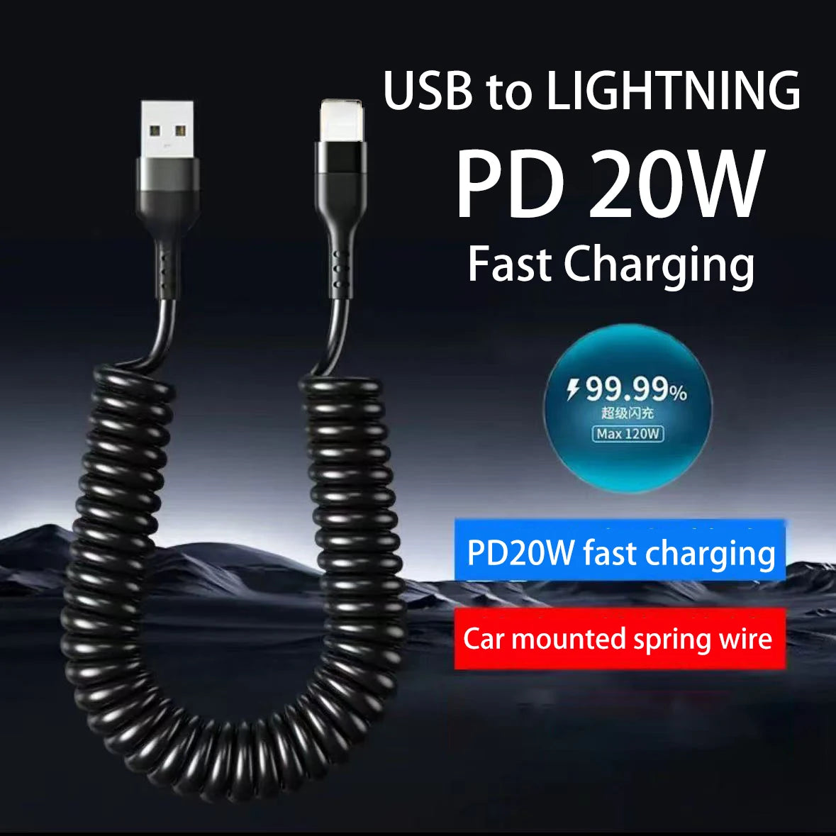 Auto USB Typ-C auf Lightning Kabel