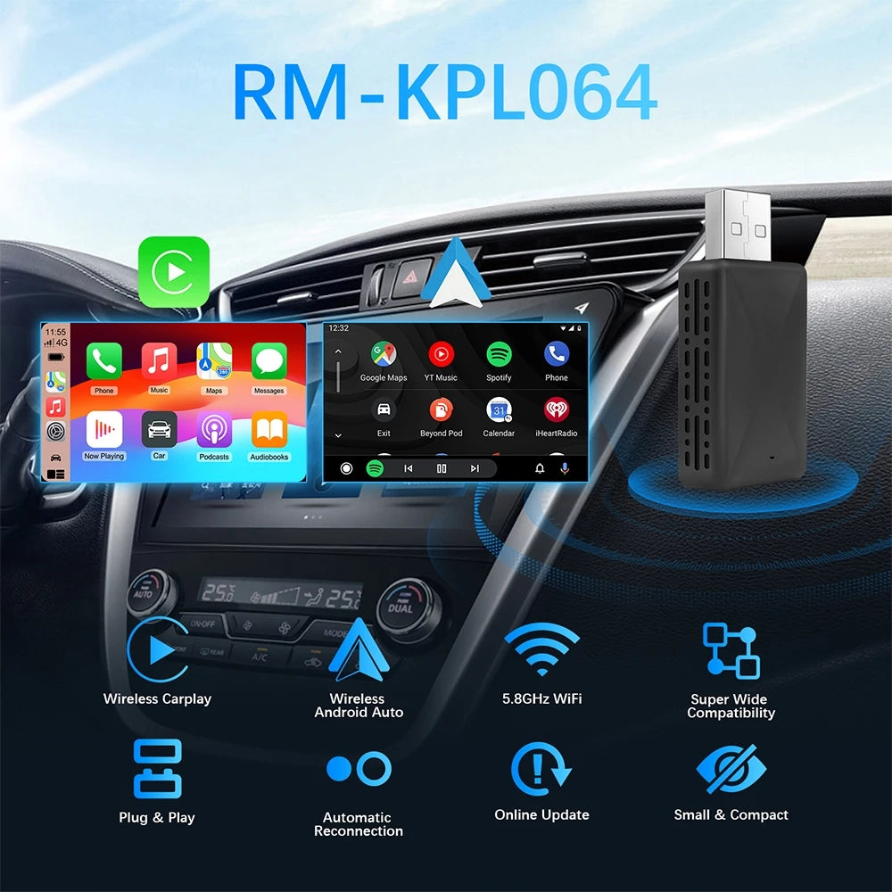 CarPlay Wireless Adapter 2in1 für Volvo Benz VW