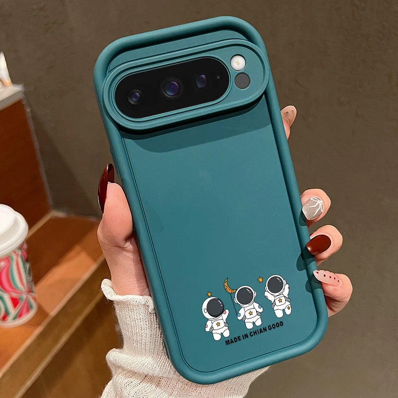 Cartoon Silikonhülle für Google Pixel 9 Pro, Stoßfest