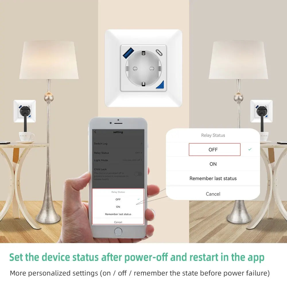 Tuya WiFi 16A EU Steckdose Smart Plug Timer
