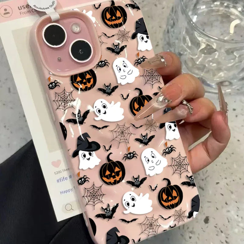 Halloween Handyhülle Kürbis Geist Fledermaus iPhone