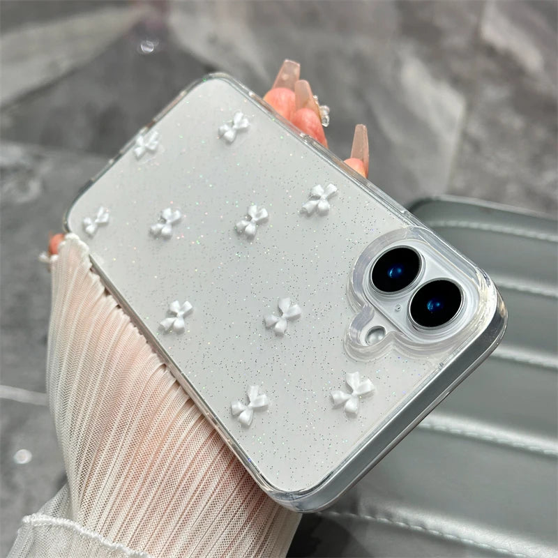 3D Schleifen Glitzer Hülle iPhone 11-16