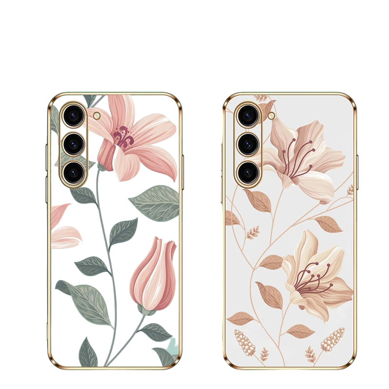 Silikon Hülle für Samsung Galaxy S24 Blumen Muster