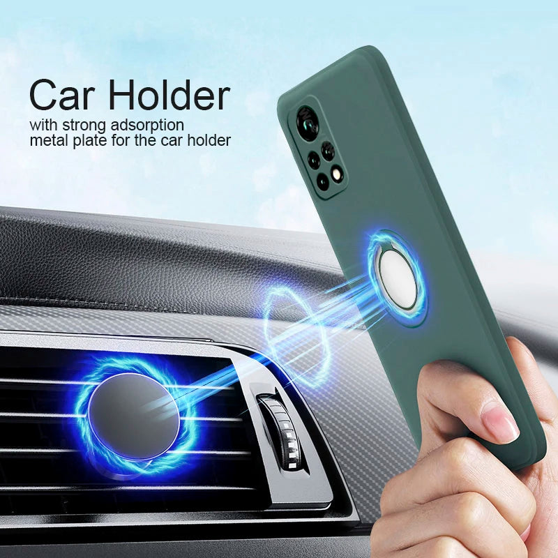 Silikonhülle mit Ringhalter für Xiaomi Mi-Serie