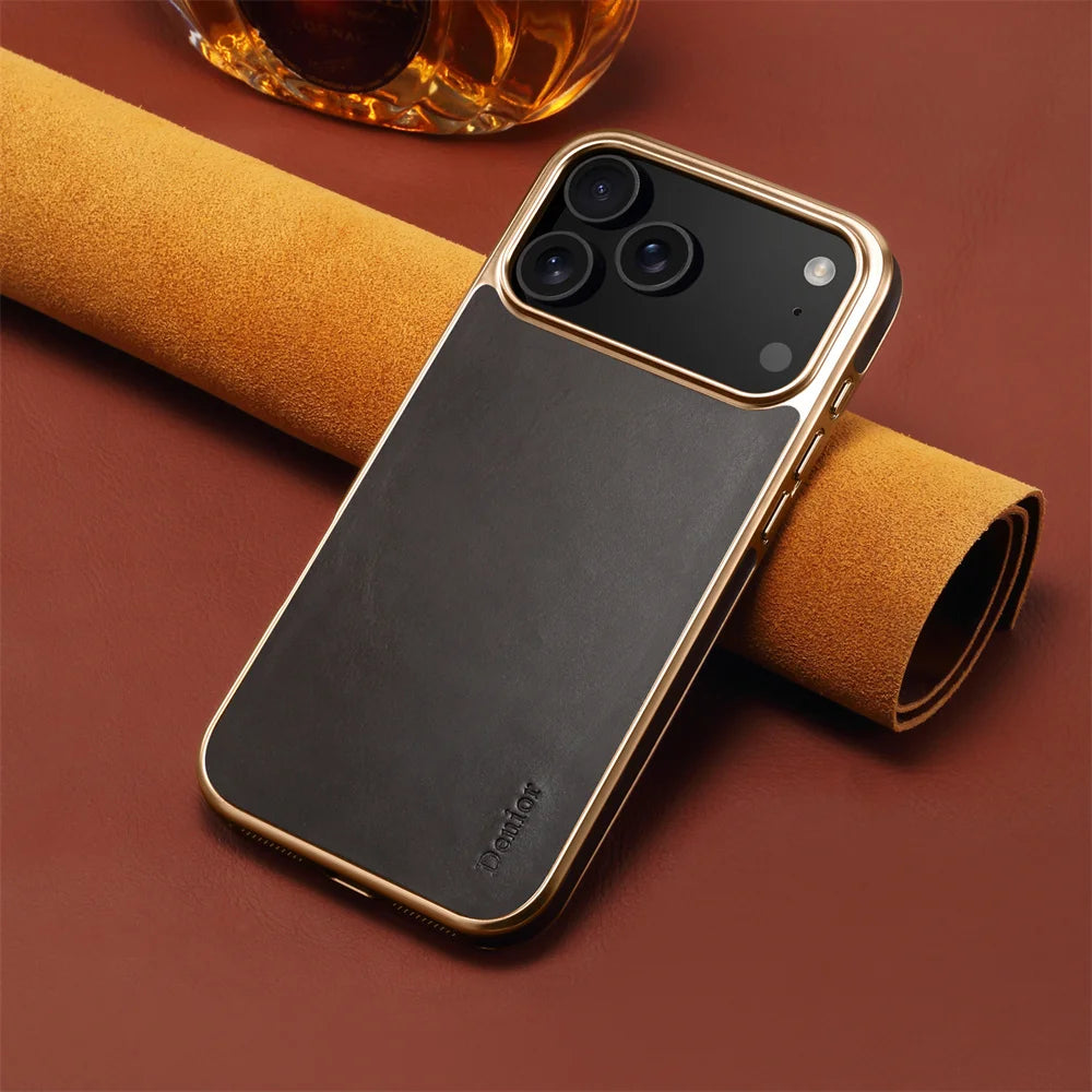 Luxus Echtledertasche für iPhone 17 Pro Max