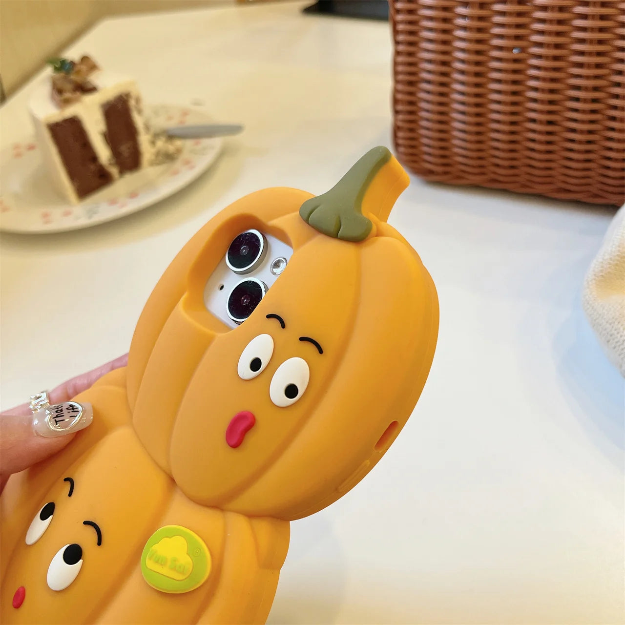 3D Kürbis Cartoon Hülle iPhone Silikon stoßfest