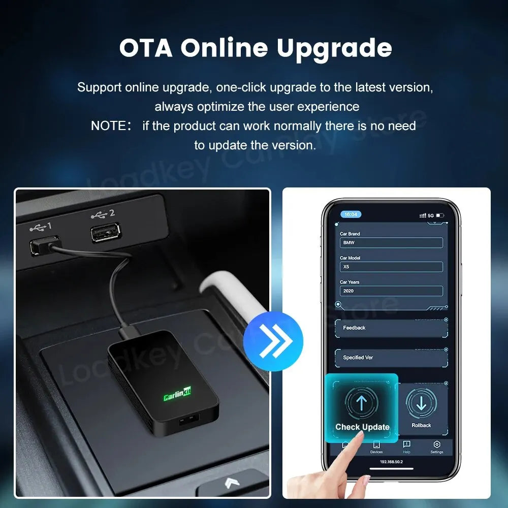 CarlinKit 5.0 Kabelloser CarPlay Android Adapter