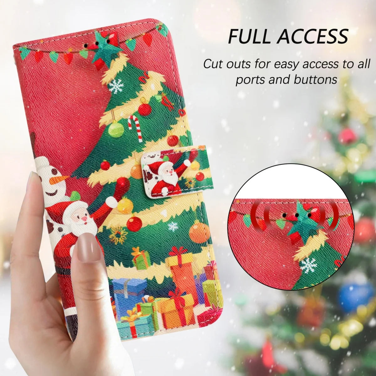 Christmas flip wallet case for Google Pixel
