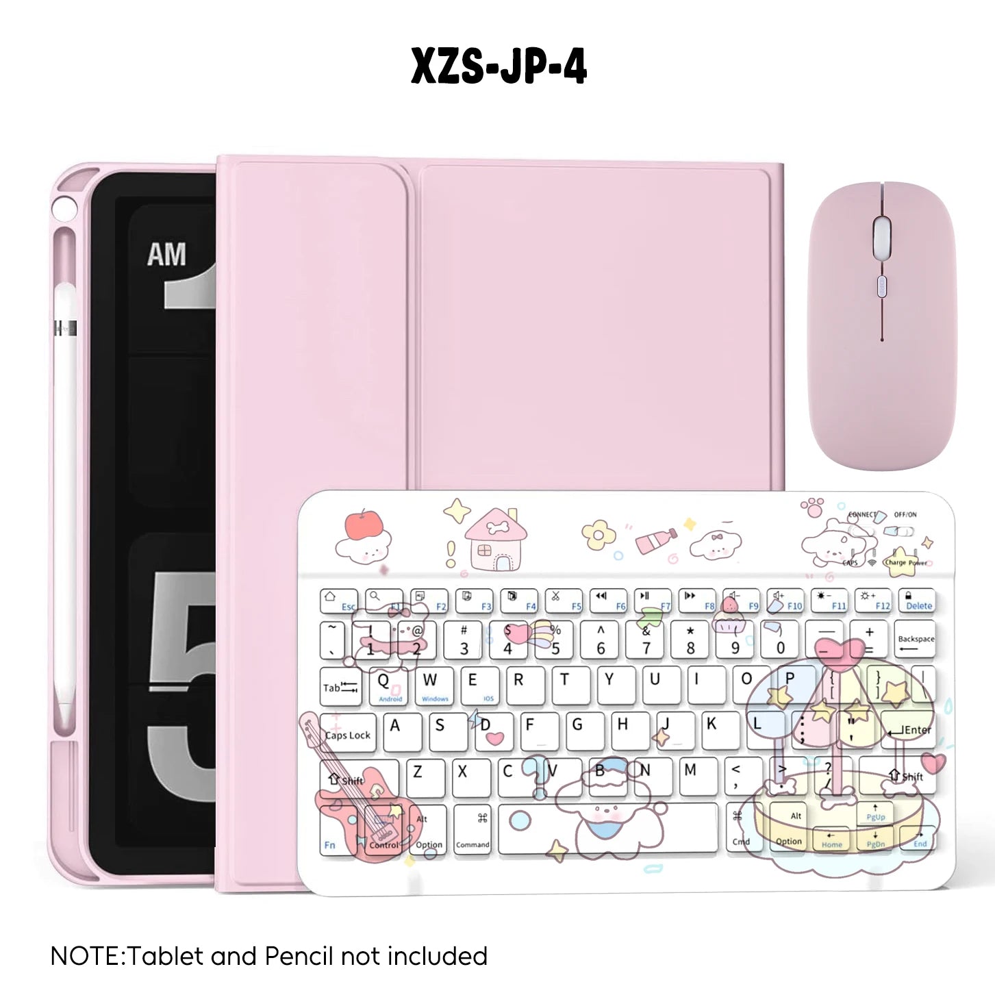 Pink Bluetooth Tastatur Maus iPad Case