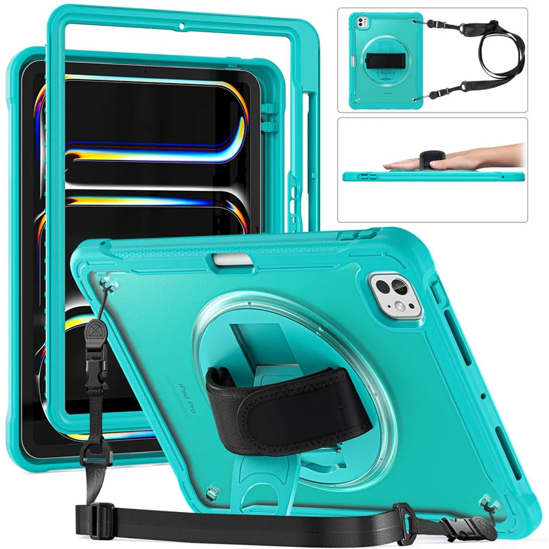 iPad Pro/Air Stoßfeste Hülle + Riemen