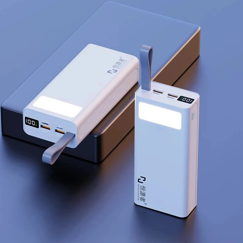 60000mAh Power Bank Fast Charging with Light Outdoor