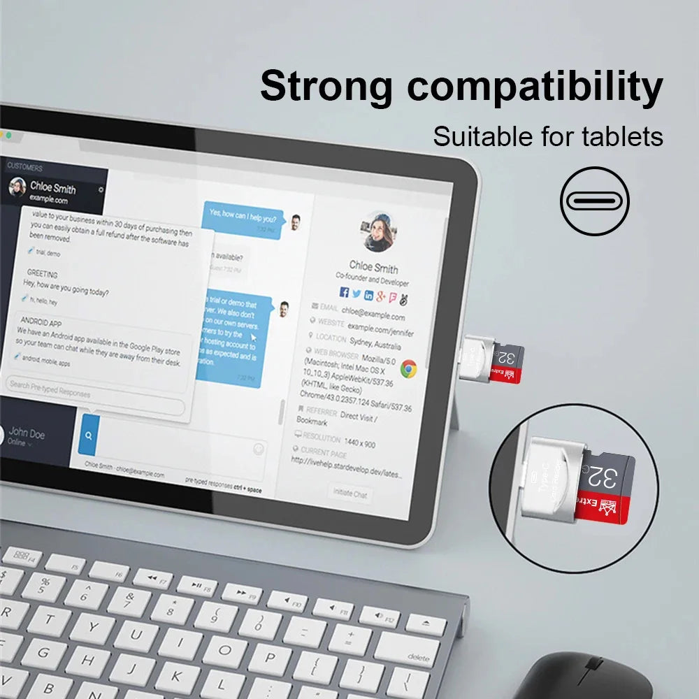 USB 3.0 Typ C Kartenleser für iPhone & Android