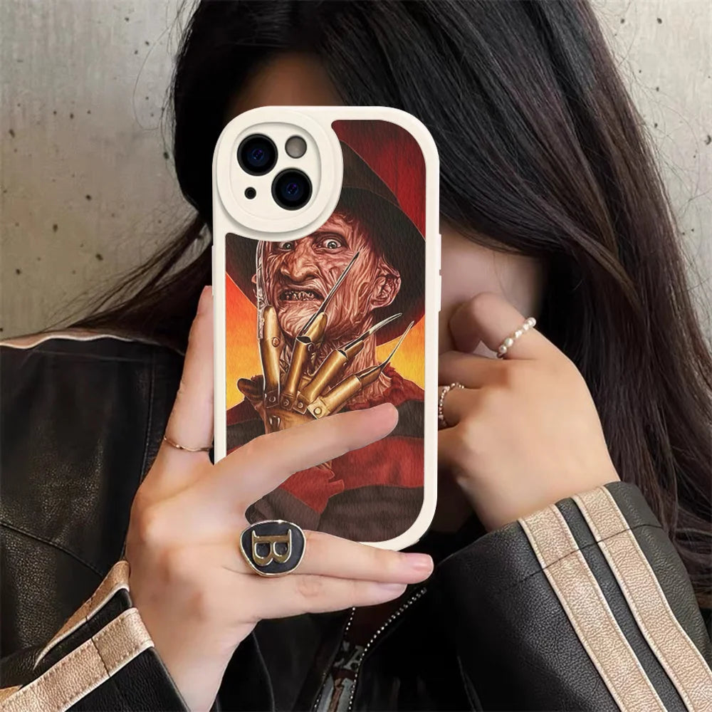 Freddy Krueger Horror Leather Case for iPhone Models