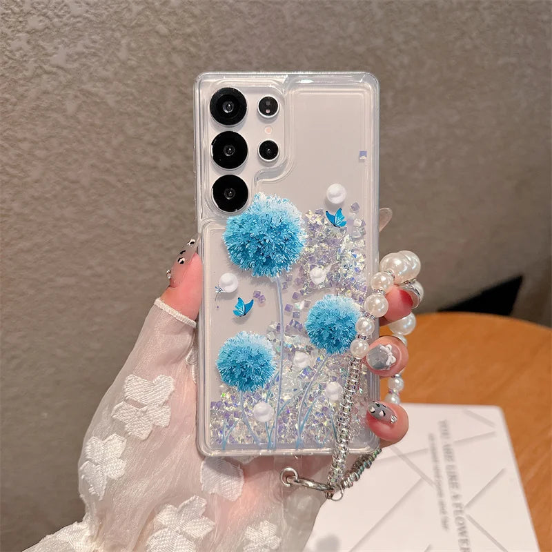 Dandelion Glitzer Strass Hülle für Samsung S25 Ultra