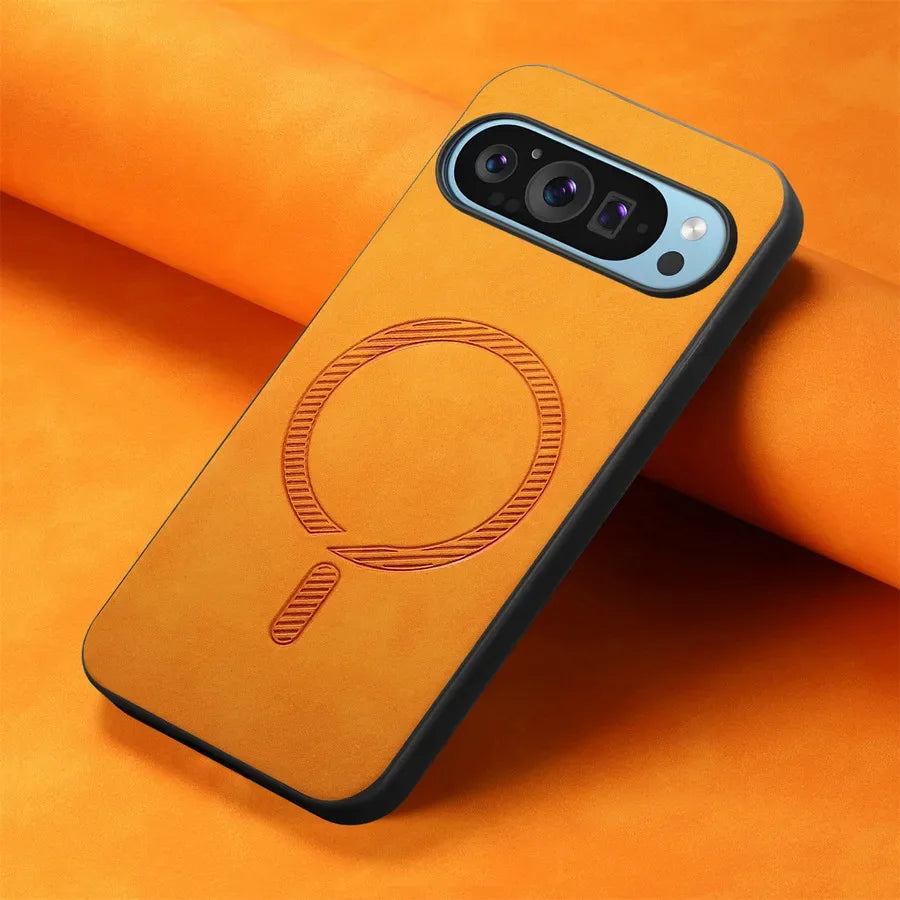 Luxus Leder Hülle Pixel 9 Pro Magsafe