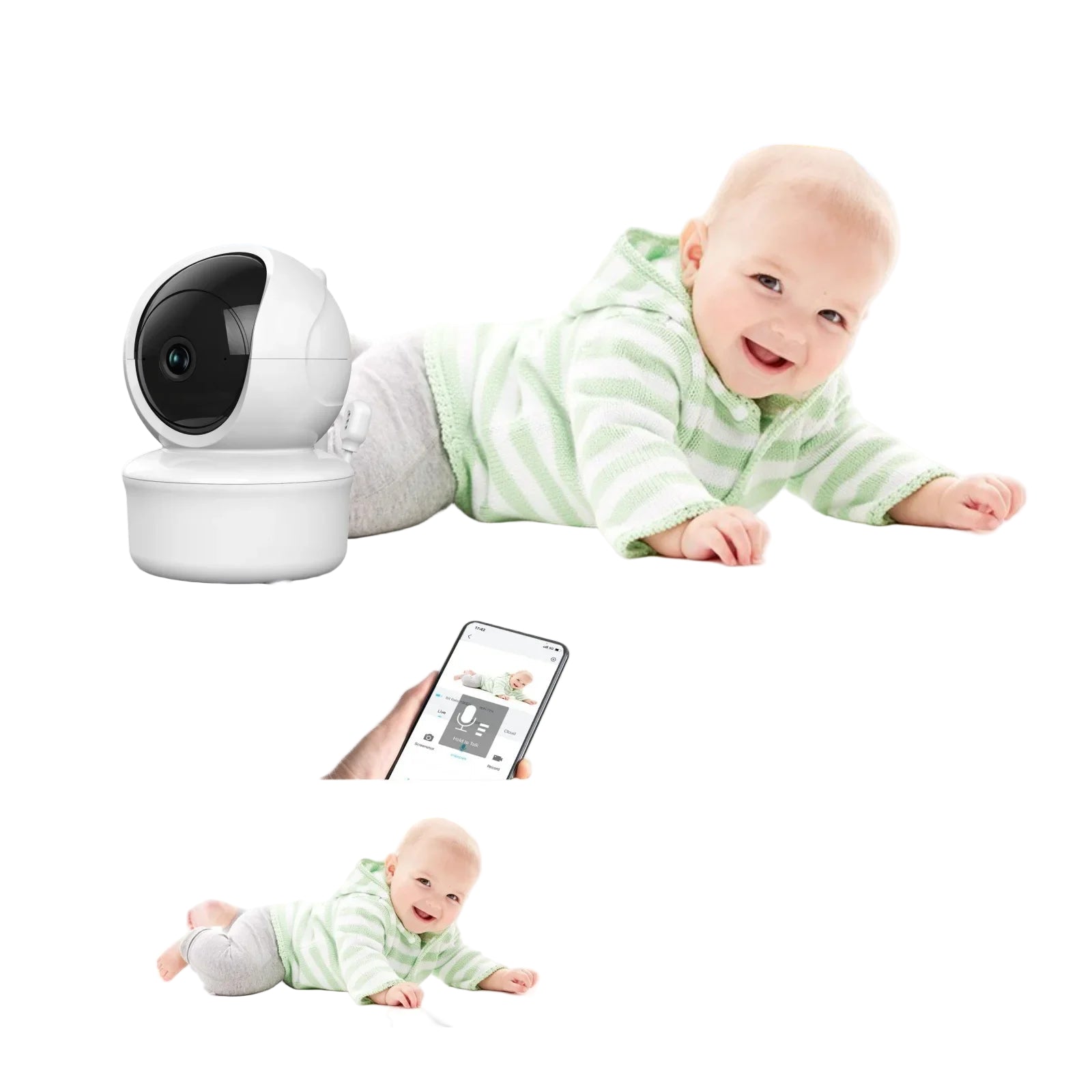 5 Zoll Baby Monitor 1080P PTZ Nachtsicht Temperatur