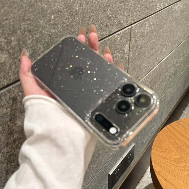 Luxuriöse Glitzer Hülle für iPhone 17 Stoßfest Transparent
