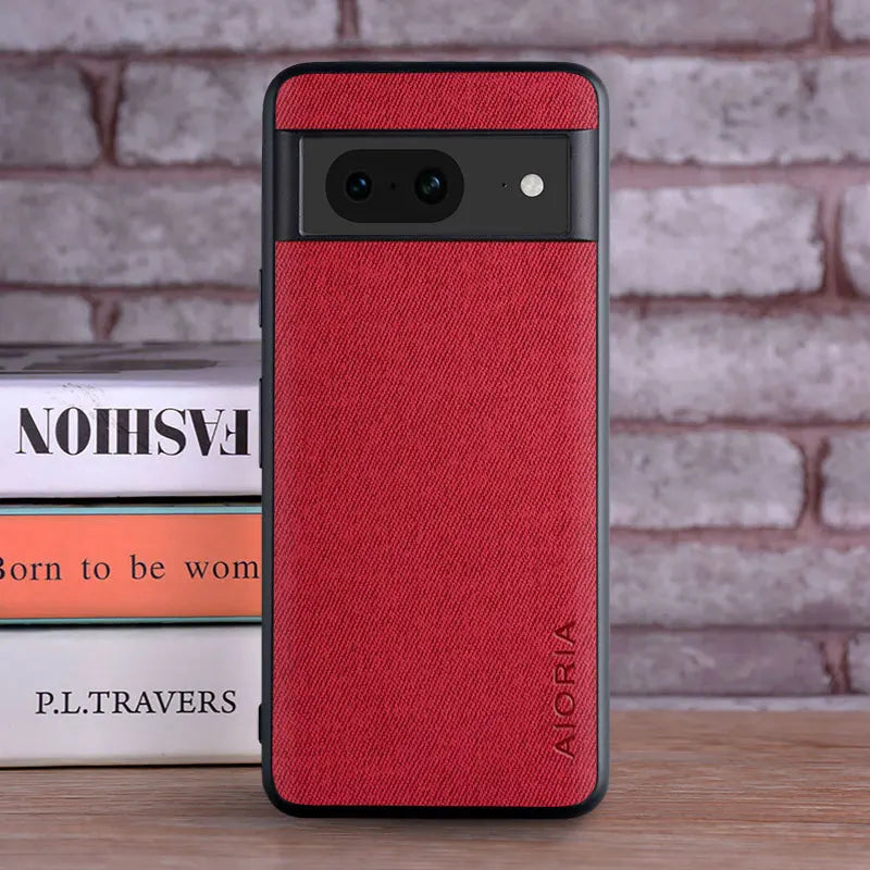 Luxuriöse Textil-Leder TPU Hülle Pixel