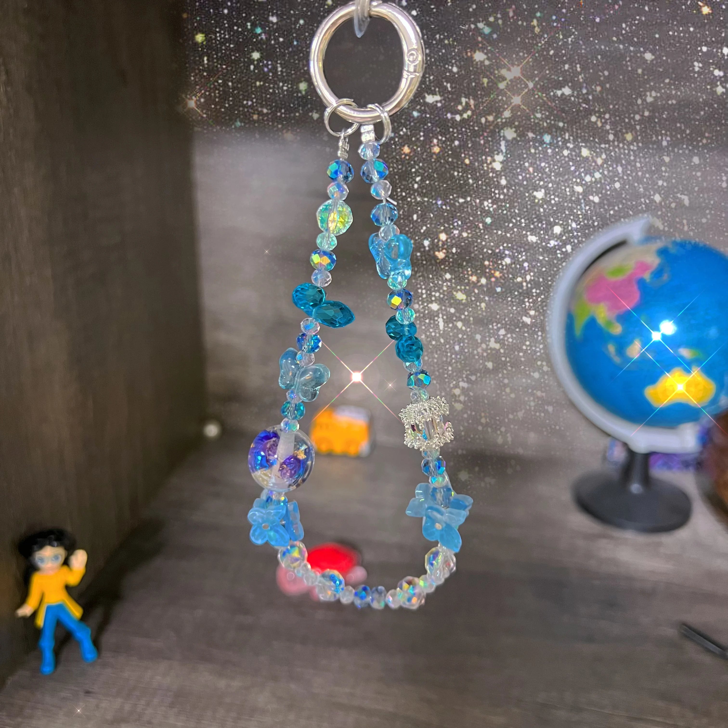 Kristall-Handy Lanyard mit Schmetterling – Damenstil