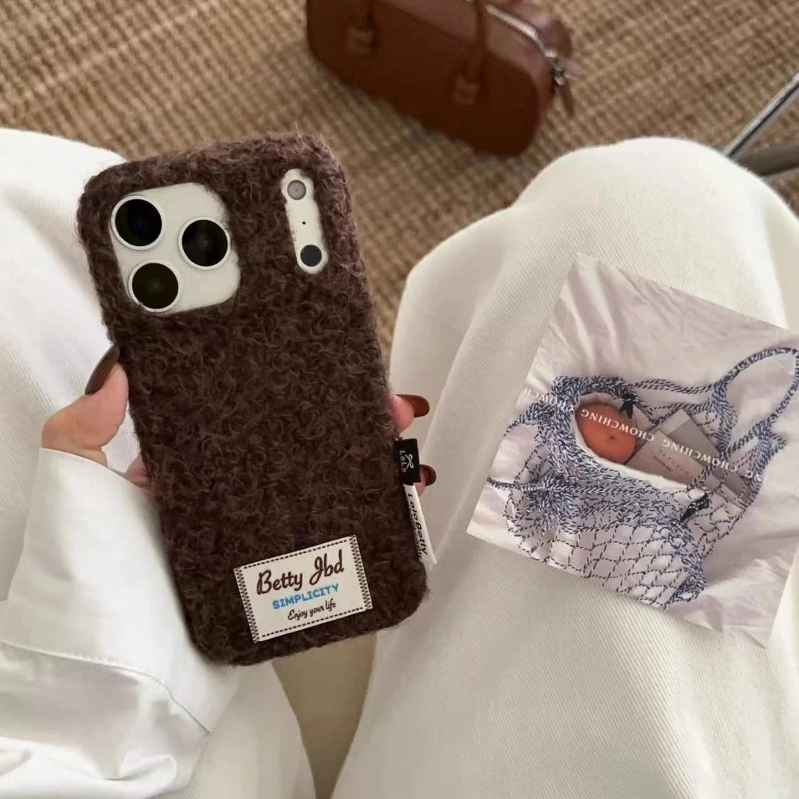 3D Herbst Winter Plüsch Hülle für iPhone 17 ProMax