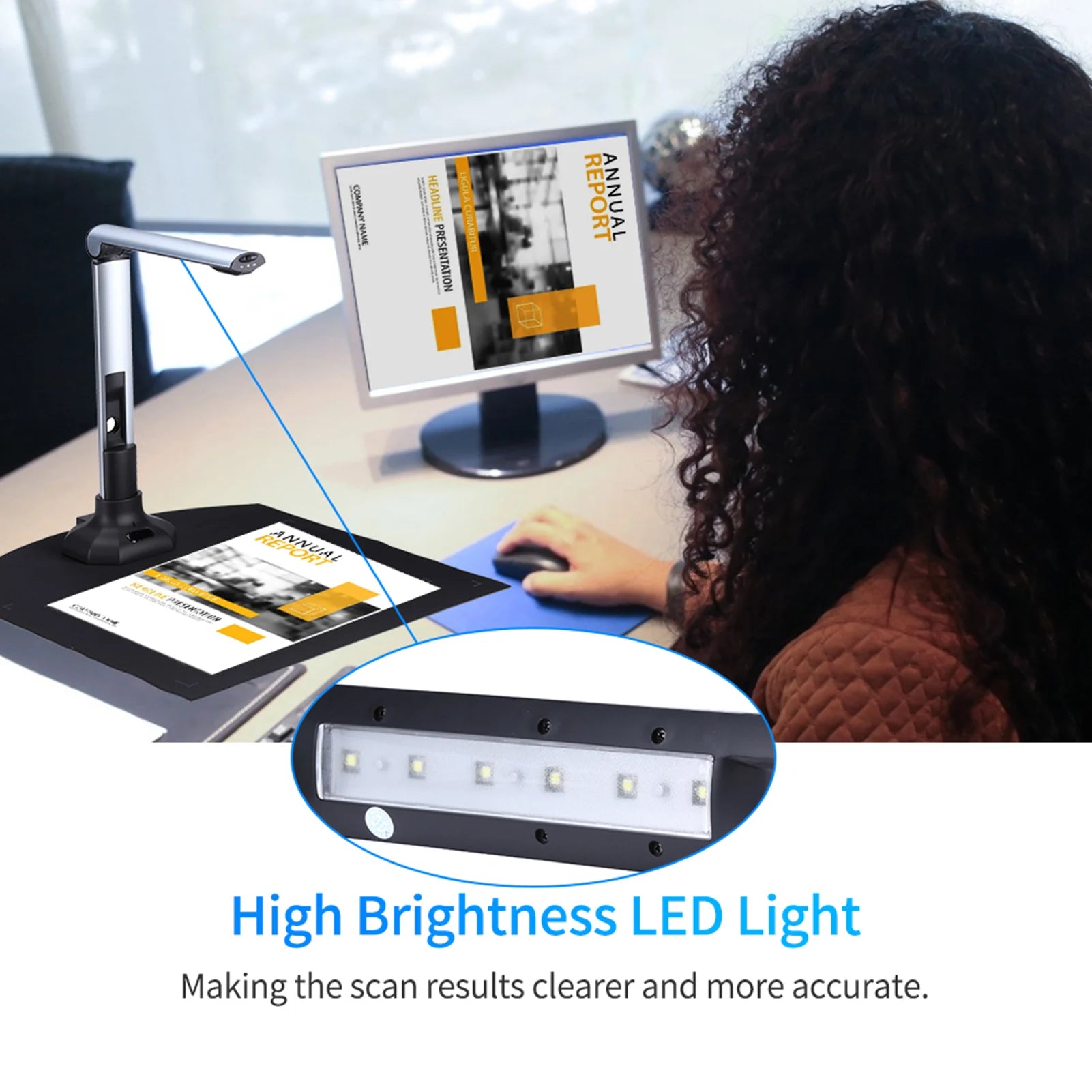 Tragbarer Dokumentenscanner 10MP HD Faltbar