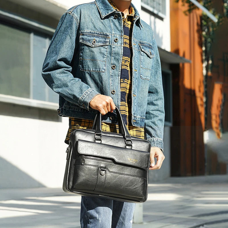 Vintage Herren Aktentasche PU-Leder