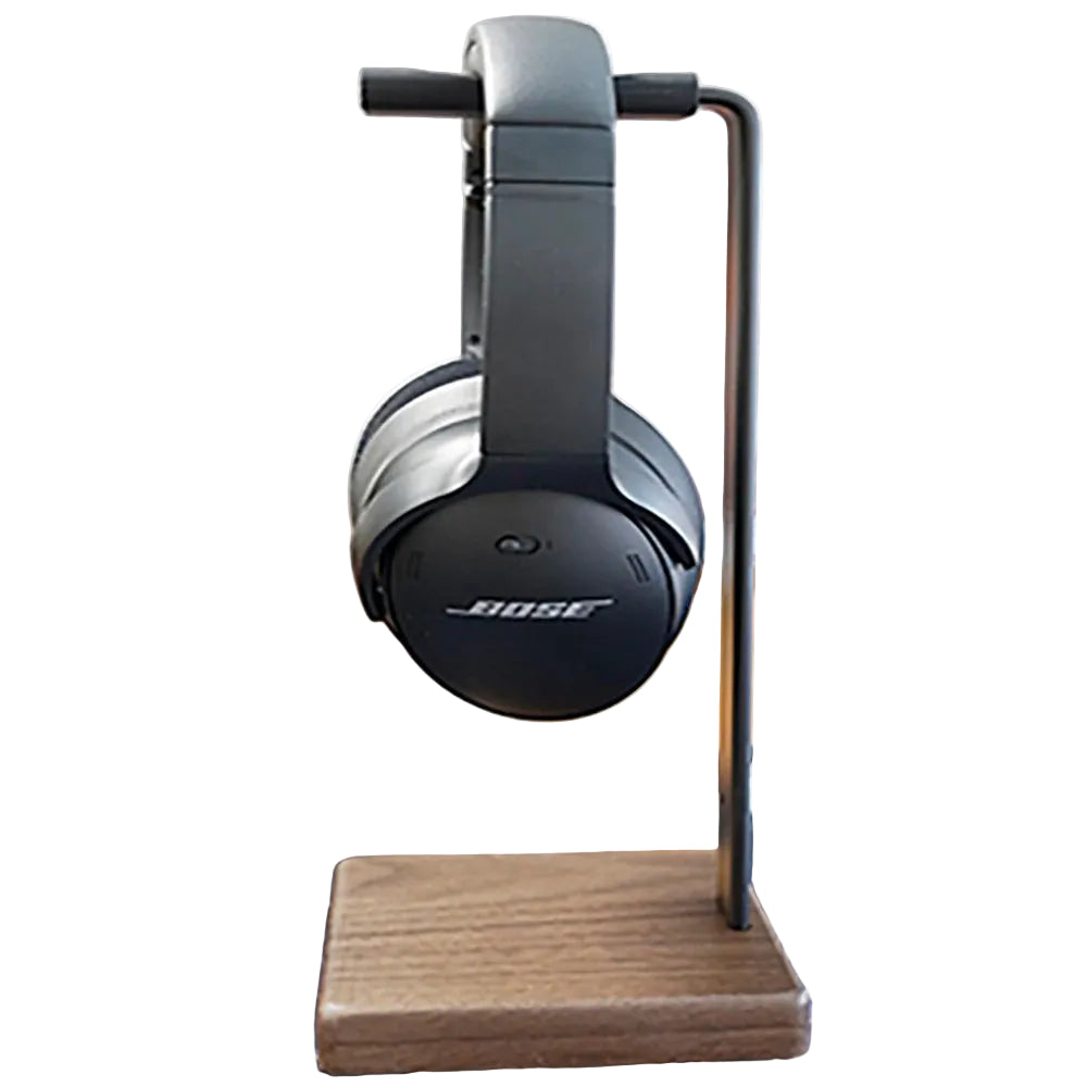 Wood-aluminum headphone stand desktop organizer