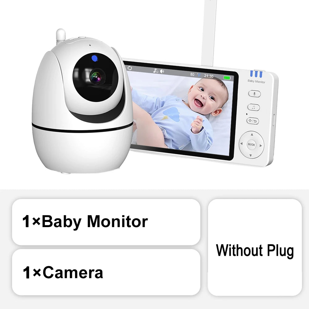 5 Zoll Baby Monitor PTZ Kamera mit Temperatur & Lieder