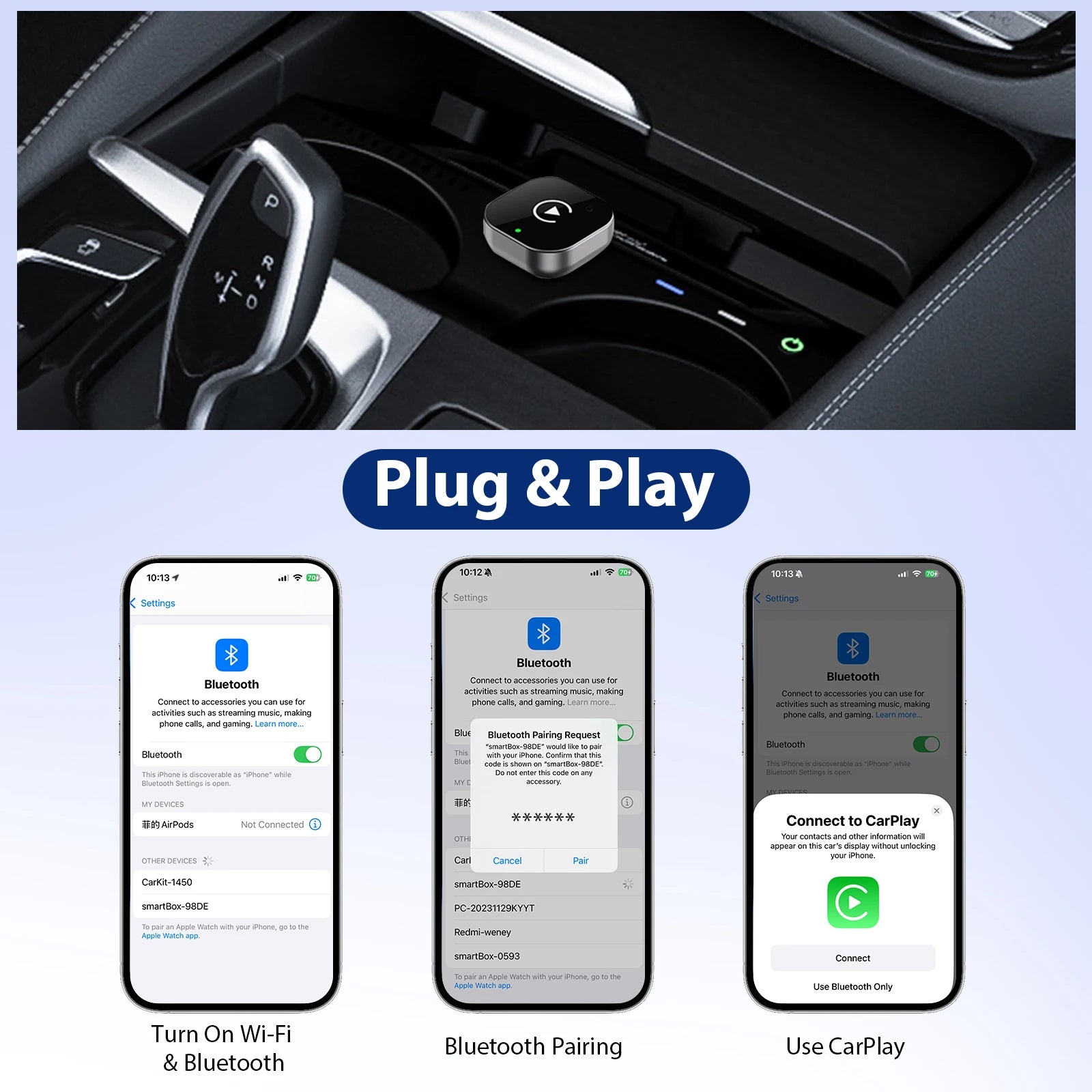 2-in-1 Kabelloser CarPlay Adapter
