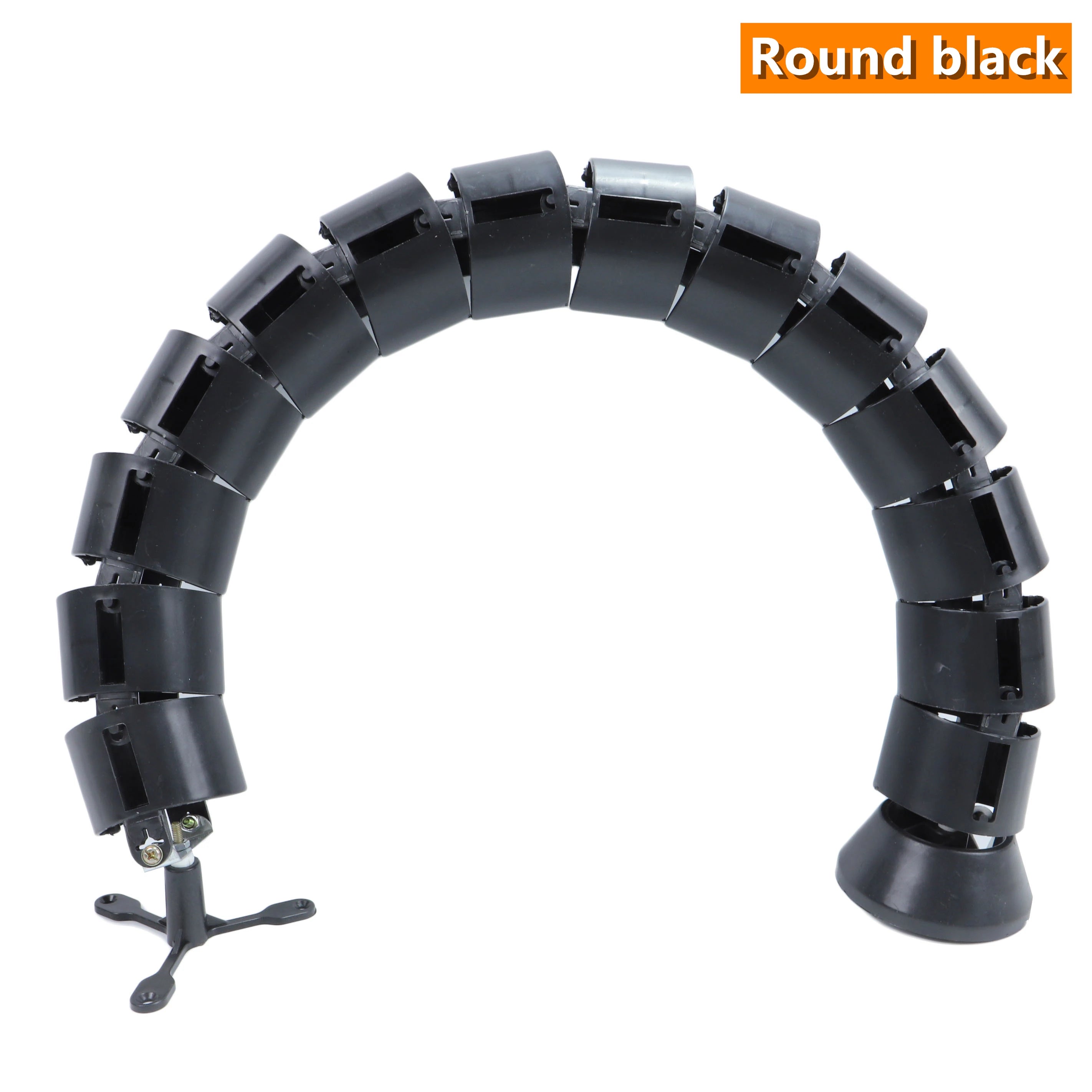 Black adjustable cable management for standing desks