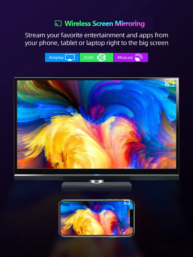 8K Android TV Stick with streaming and multilingual capabilities