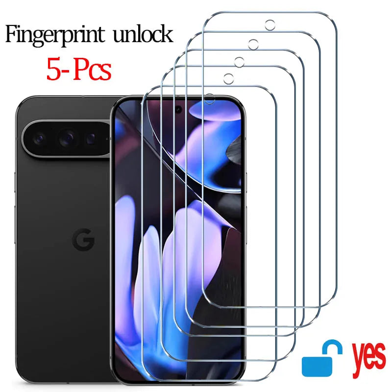 Tempered glass fingerprint screen protector for Pixel 9 Pro, 10, 8A, 9A, 7, 8
