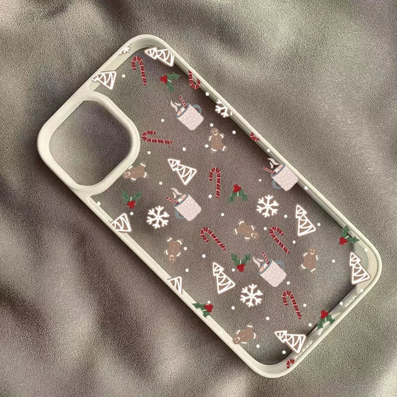 Cartoon Schneeflocken Weihnachts-Hülle für iPhone 16