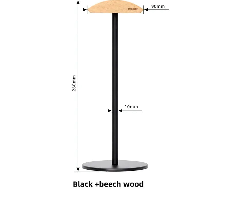 Minimalist headphone holder made of walnut wood