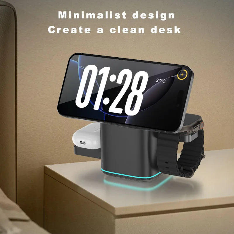 3-in-1 Drehbares MagSafe Ladegerät iPhone iWatch AirPods