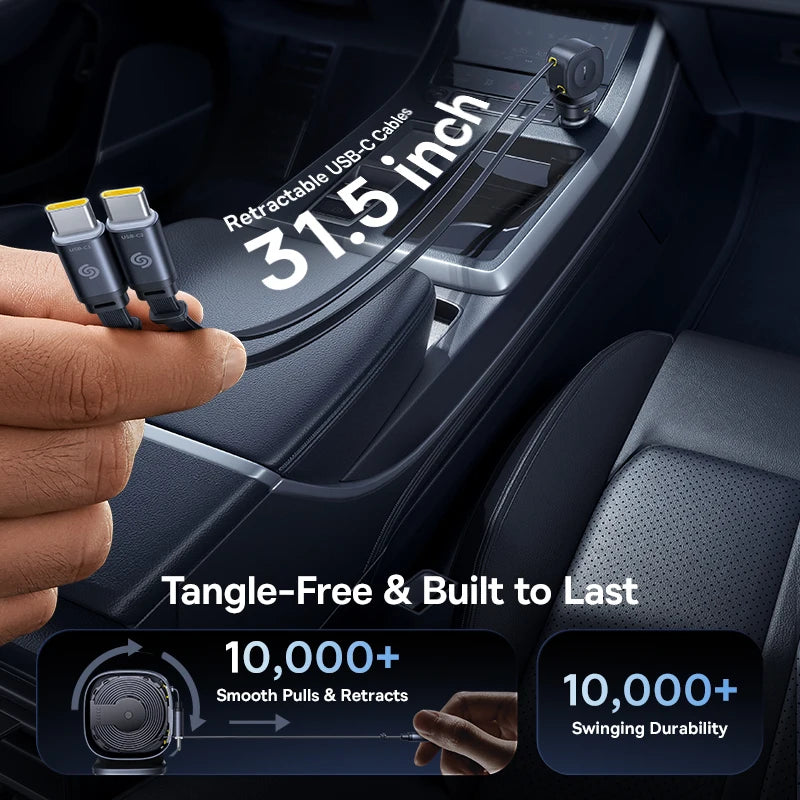 Baseus 100W Autoladegerät Dual Typ-C 4 Ports