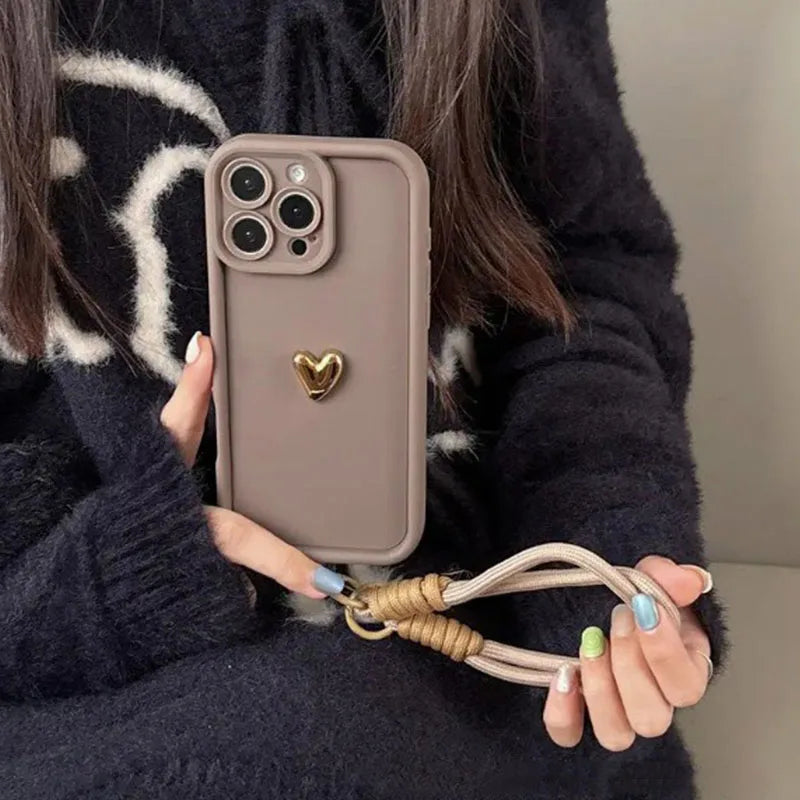 3D Love Heart Hülle mit Handgriff für Pixel 9 Pro